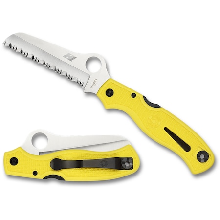 Spyderco 2024 Spyderco Atlantic Salt Lightweight Yellow H1 Serrated SPY-C89SYL